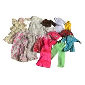 vintage snap barbie clothes lace dress outfit doll lot of